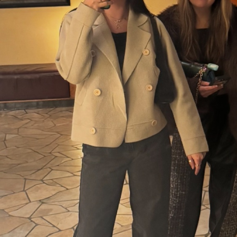 Double-Breasted Tan Coat